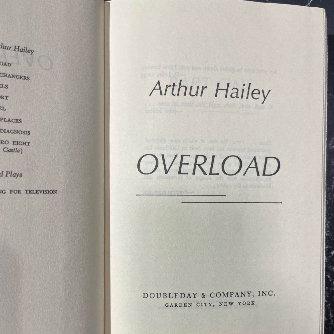 overload book, by Arthur Hailey, 1979 Hardcover image 2