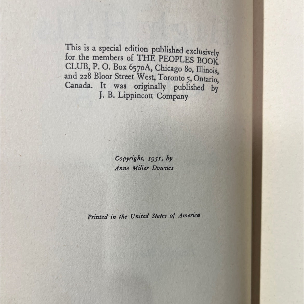 owns the high hills calling book, by Anne Miller Downes, 1951 Hardcover image 3