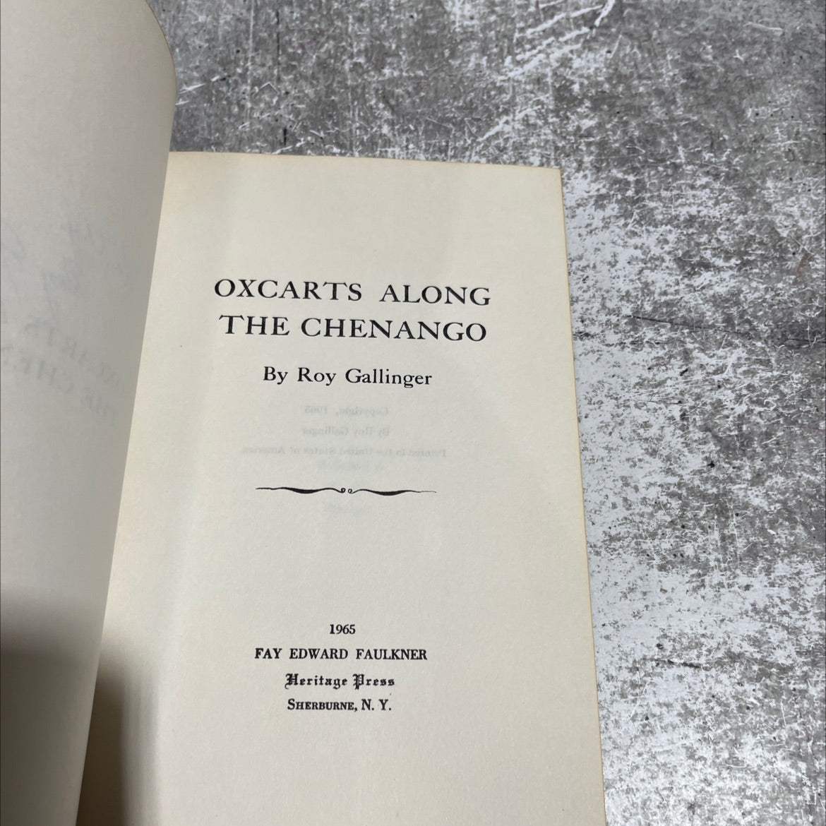 oxcarts along the chenango book, by roy gallinger, 1965 Hardcover image 2