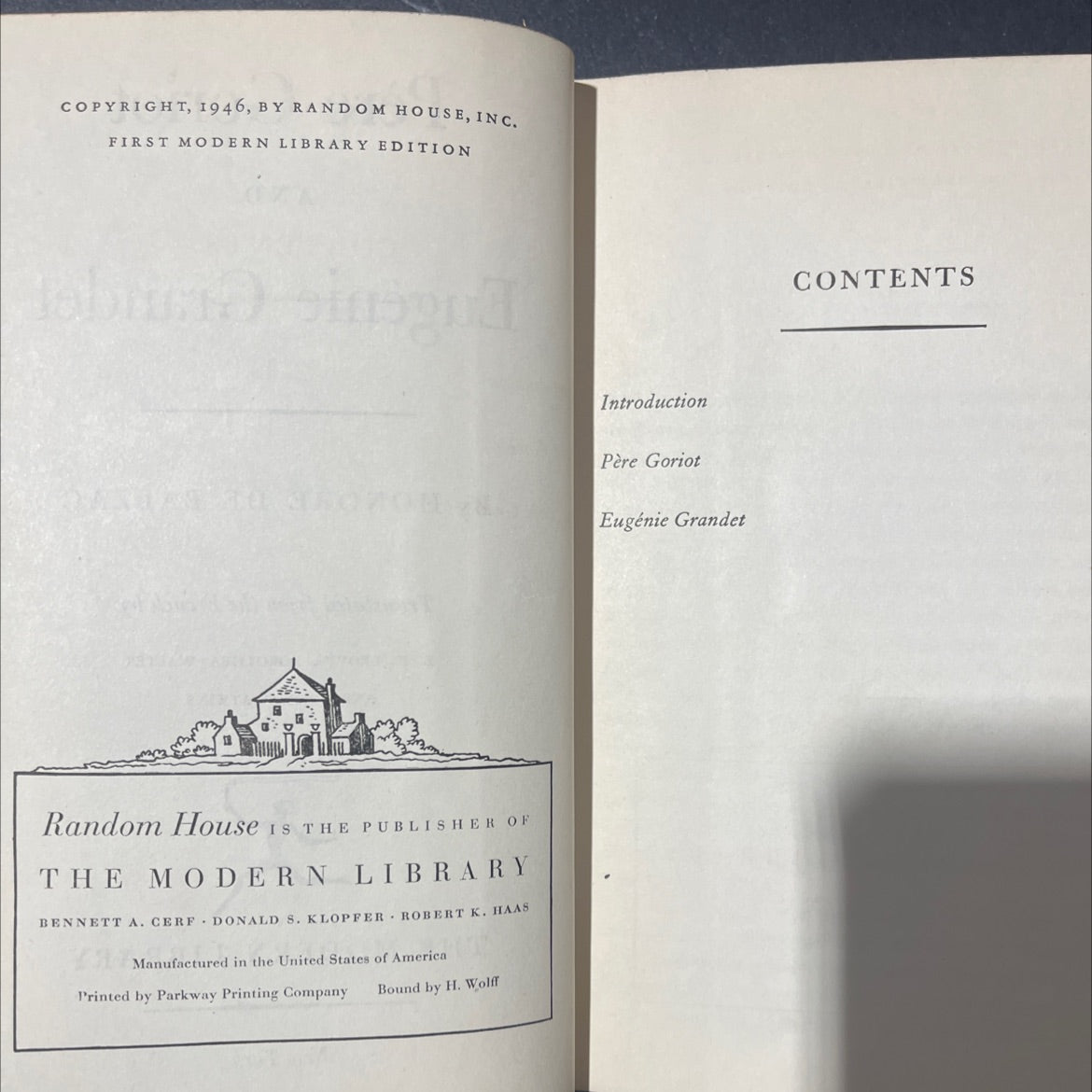 père goriot and Eugénie grandet book, by honoré de balzac, 1946 Hardcover image 3