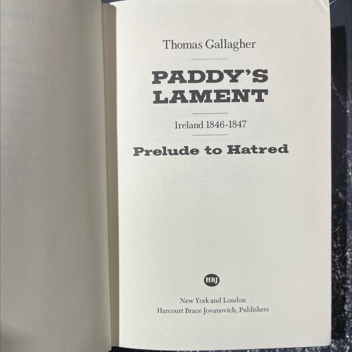 paddy's lament book, by Thomas Gallagher, 1982 Hardcover image 2