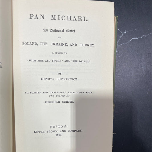 pan michael book, by henryk sienkiewicz, 1916 Hardcover image 2