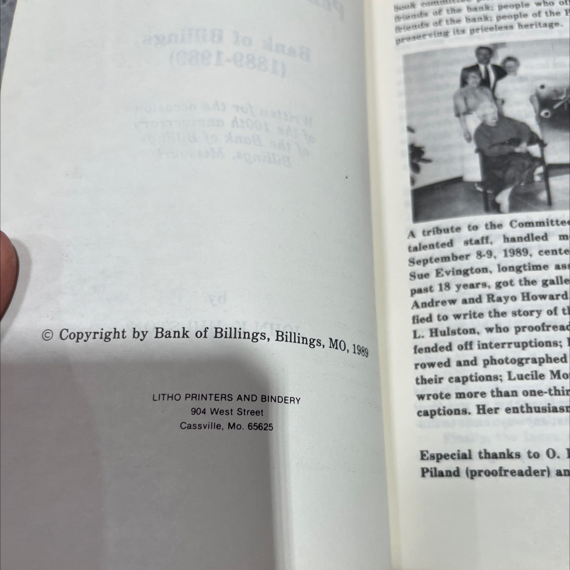 panhandle profiles bank of billings (1889-1989) book, by john k. hulston, 1989 Paperback image 3