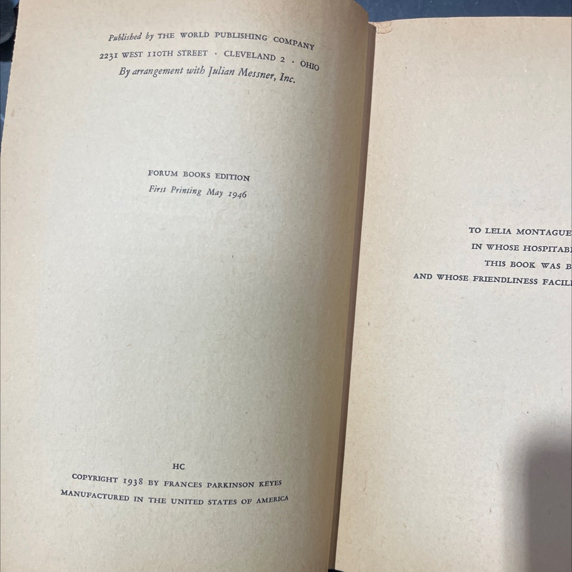 parts unknown book, by Frances Parkinson Keyes, 1946 Hardcover image 3