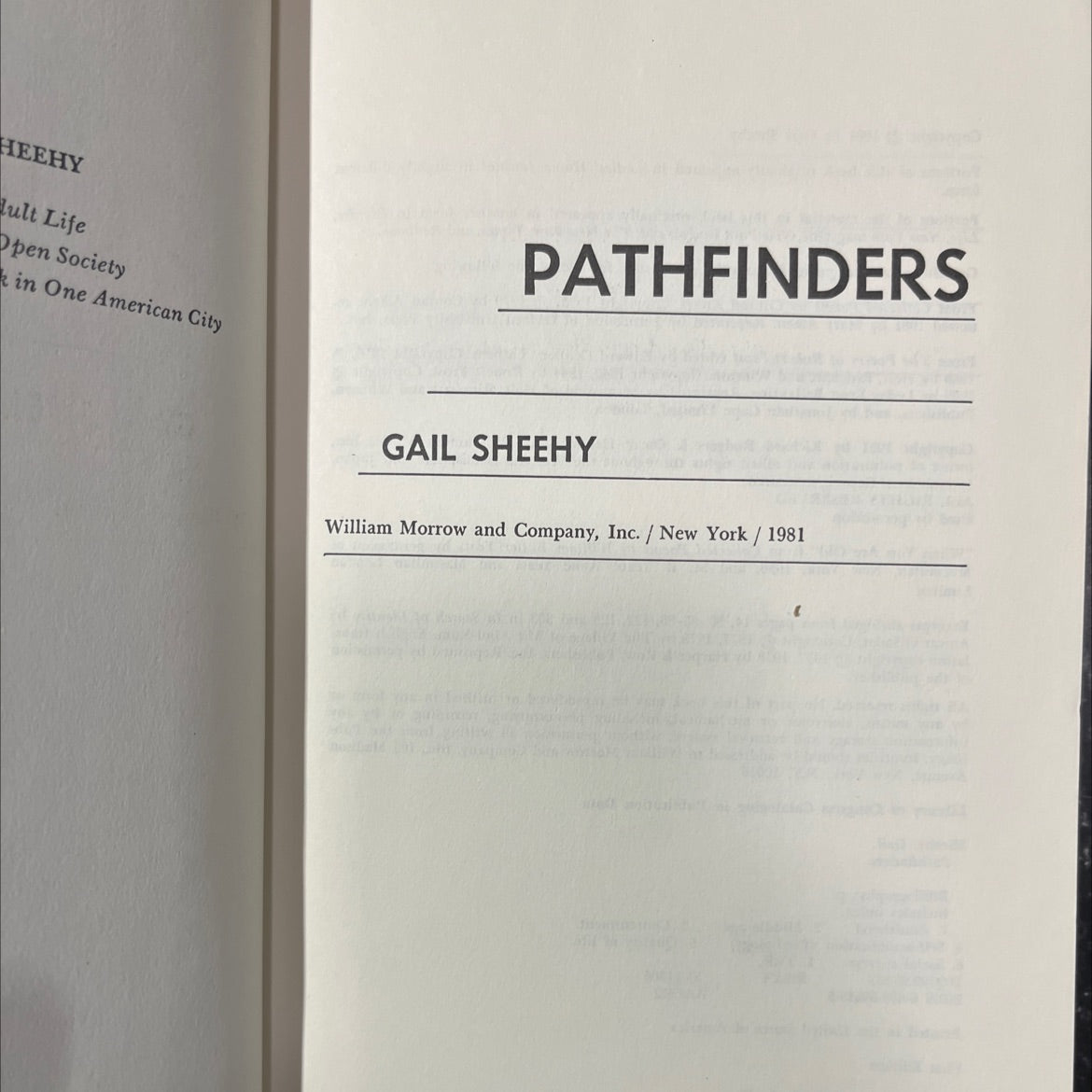 pathfinders book, by gail sheehy, 1981 Hardcover image 2