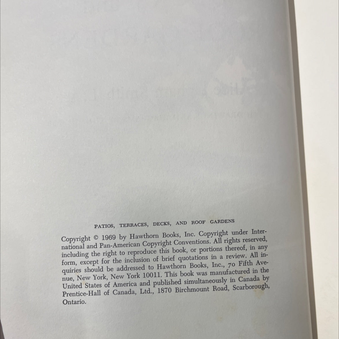 patios, terraces, decks, and roof gardens book, by Alice Upham Smith, 1969 Hardcover image 3