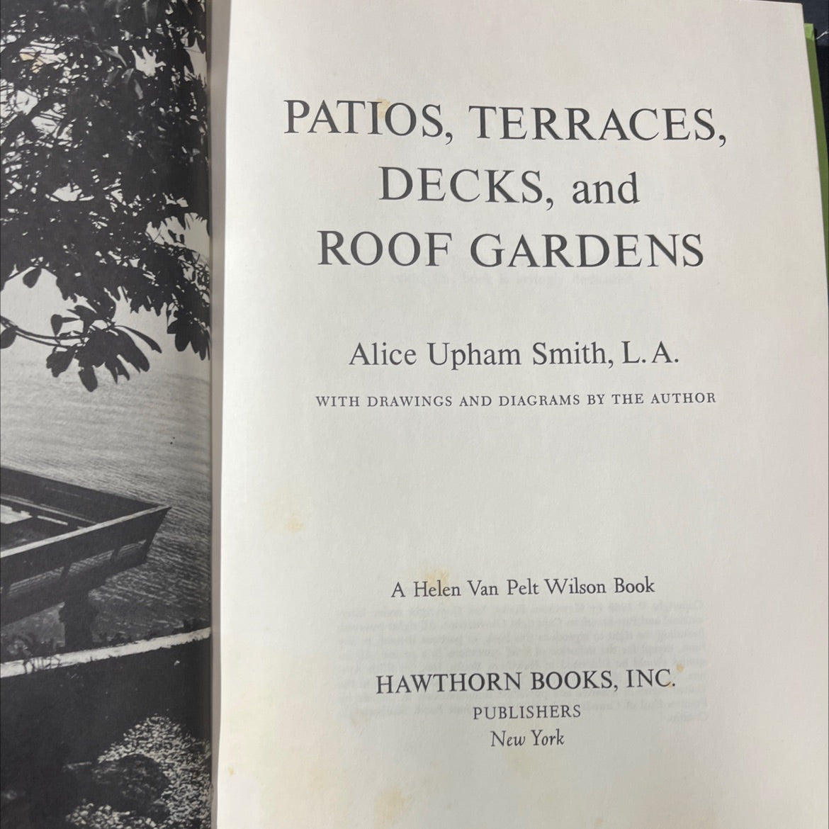 patios, terraces, decks, and roof gardens book, by Alice Upham Smith, 1969 Hardcover image 2