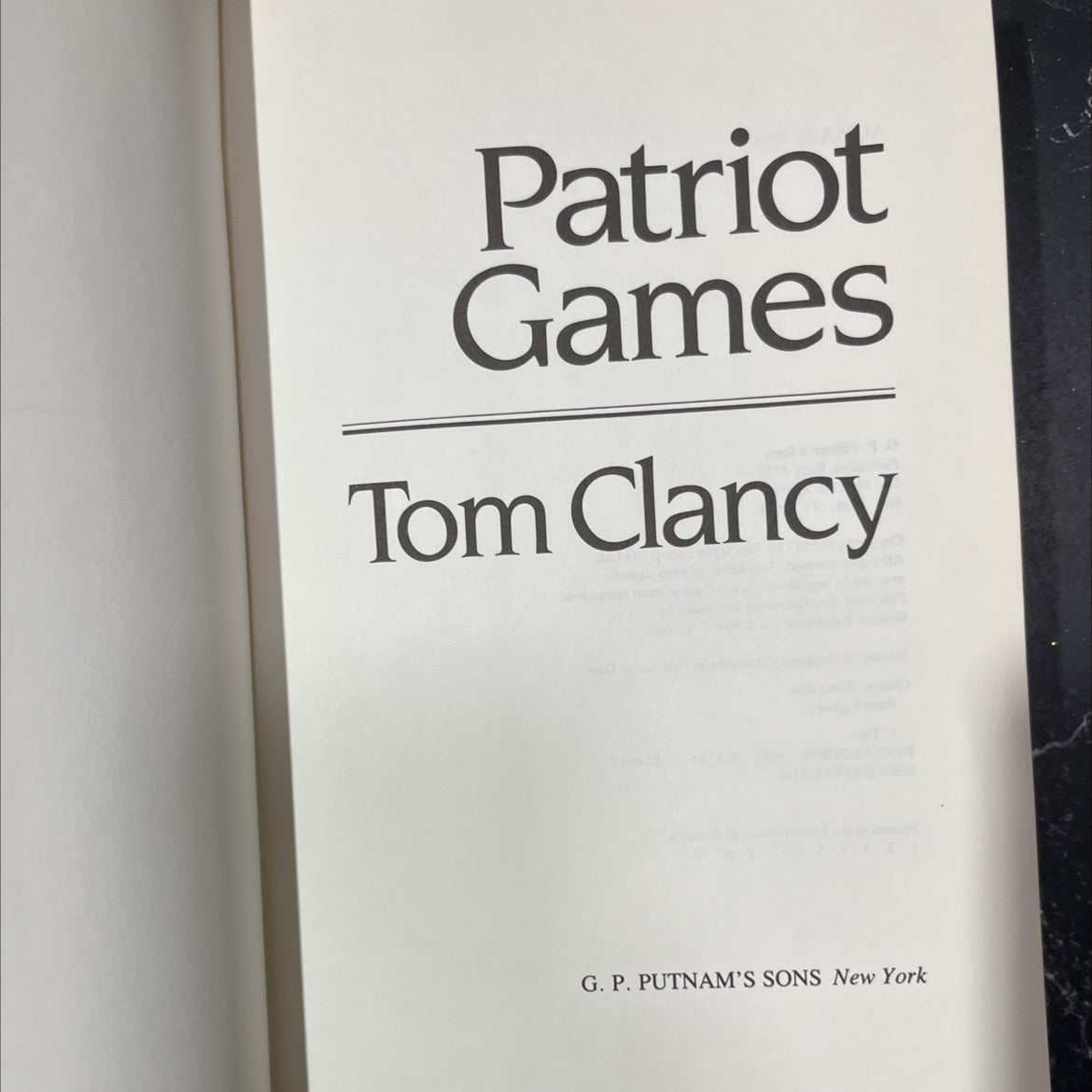 patriot games book, by Tom Clancy, 1987 Hardcover image 2