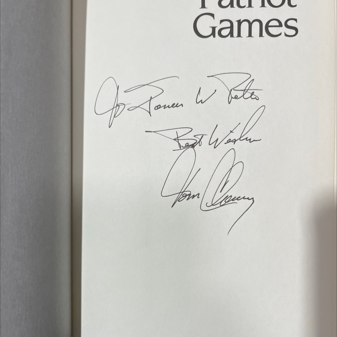patriot games book, by Tom Clancy, 1987 Hardcover image 4