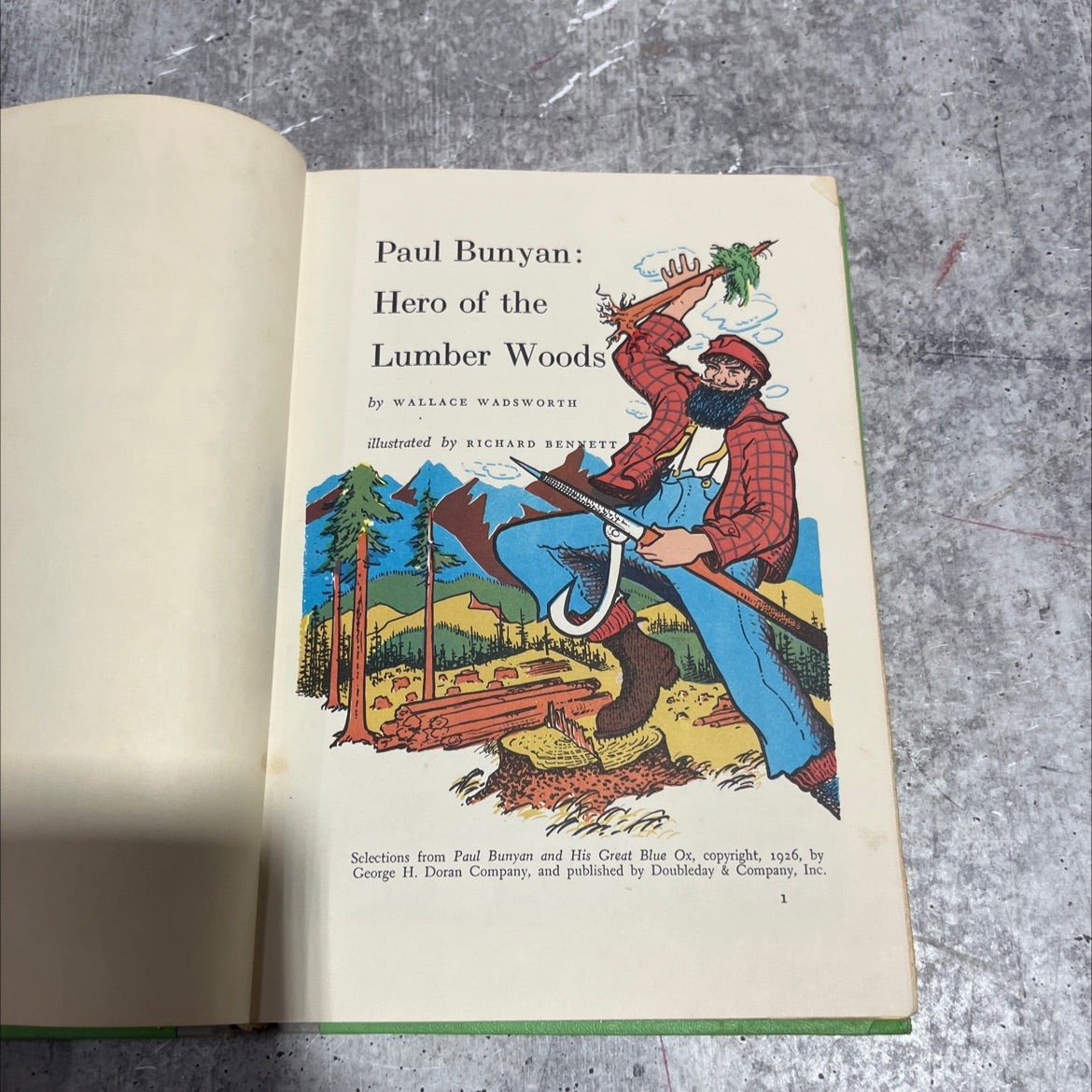 paul bunyan: hero of the lumber woods book, by wallace wadsworth, 1960 Hardcover image 2