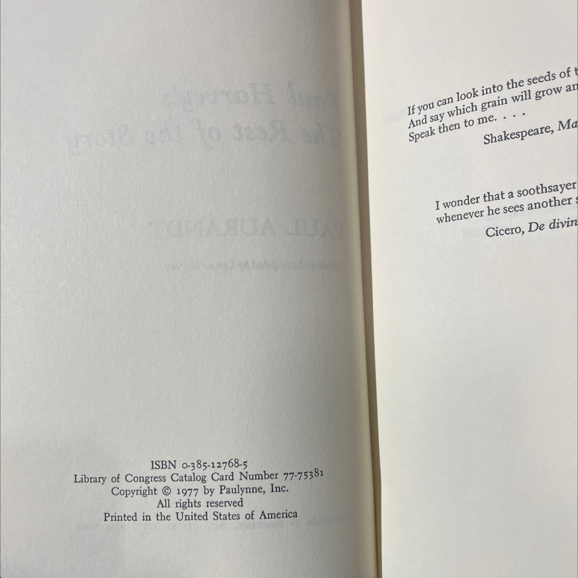 paul harvey's the rest of the story book, by paul aurandt, 1977 Hardcover image 3