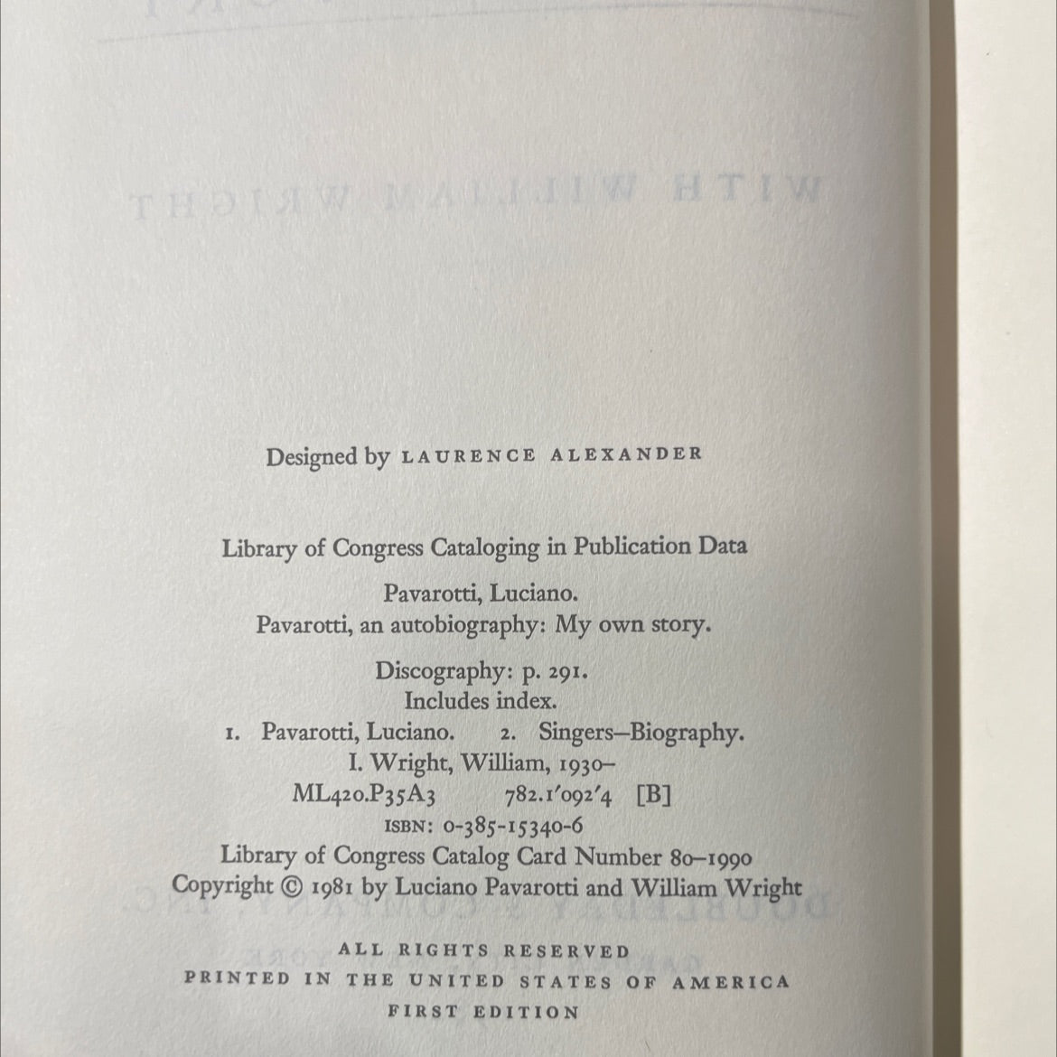 pavarotti my own story book, by luciano pavarotti, 1981 Hardcover image 3