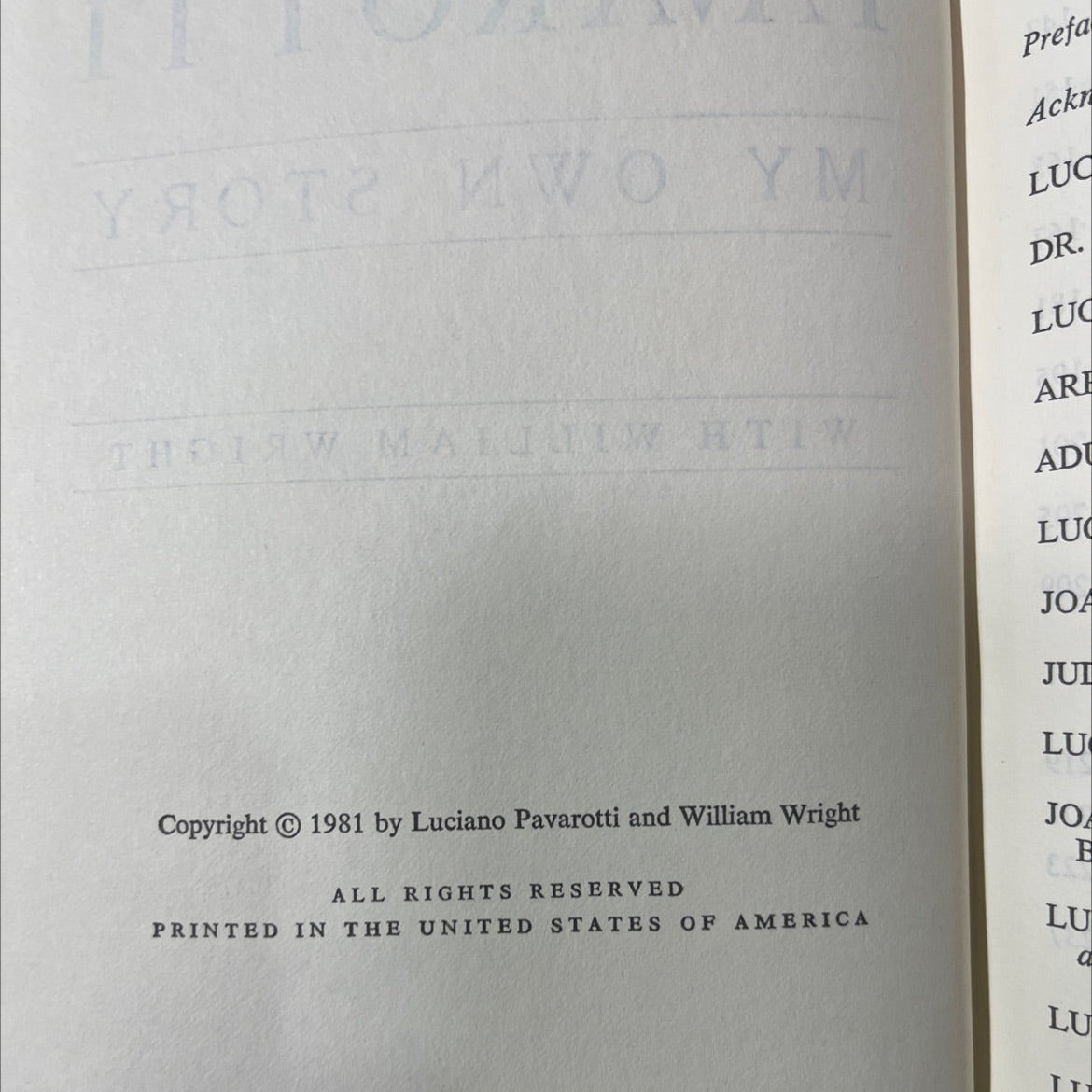 pavarotti my own story book, by luciano pavarotti and william wright, 1981 Hardcover image 3