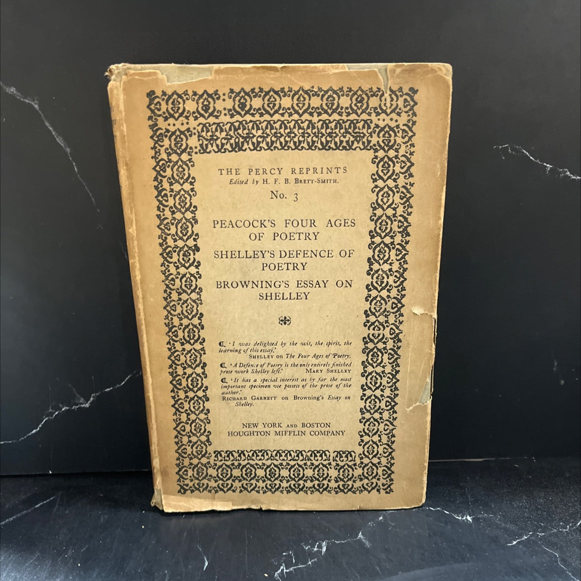 peacock's four ages of poetry shelley's defence of poetry browning's essay on shelley book, by h. f. b. brett-smith, image 1