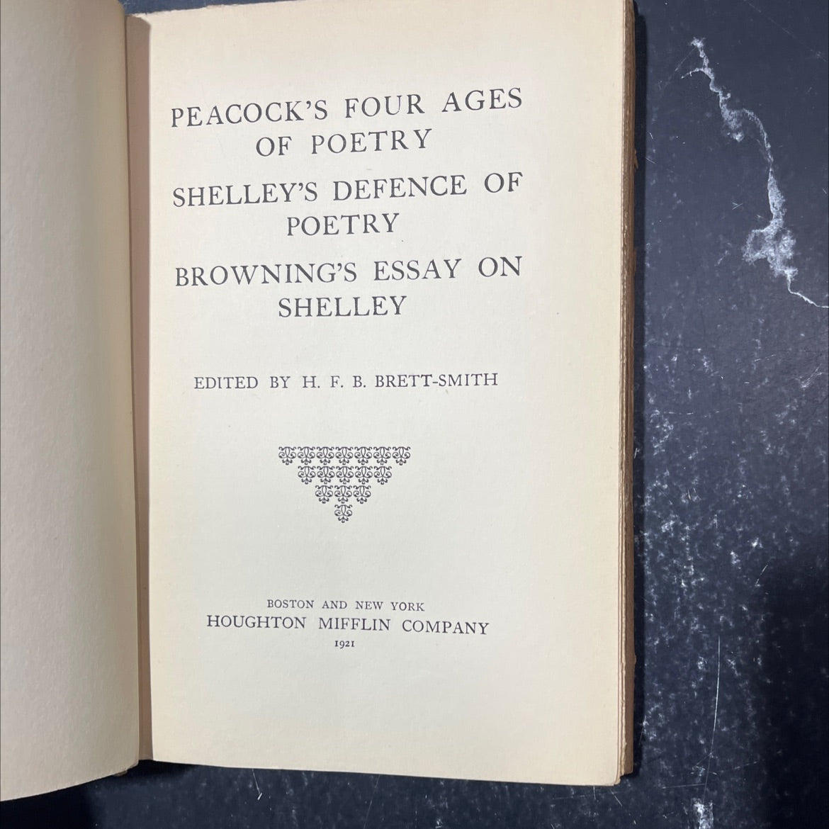 peacock's four ages of poetry shelley's defence of poetry browning's essay on shelley book, by h. f. b. brett-smith, image 2