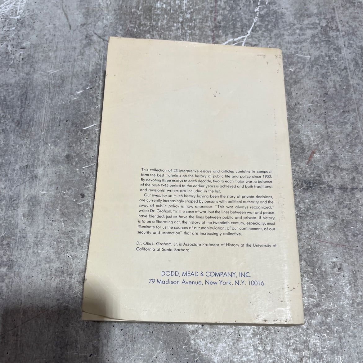 perspectives on 20th century america book, by otis l. graham, jr., 1973 Paperback image 4