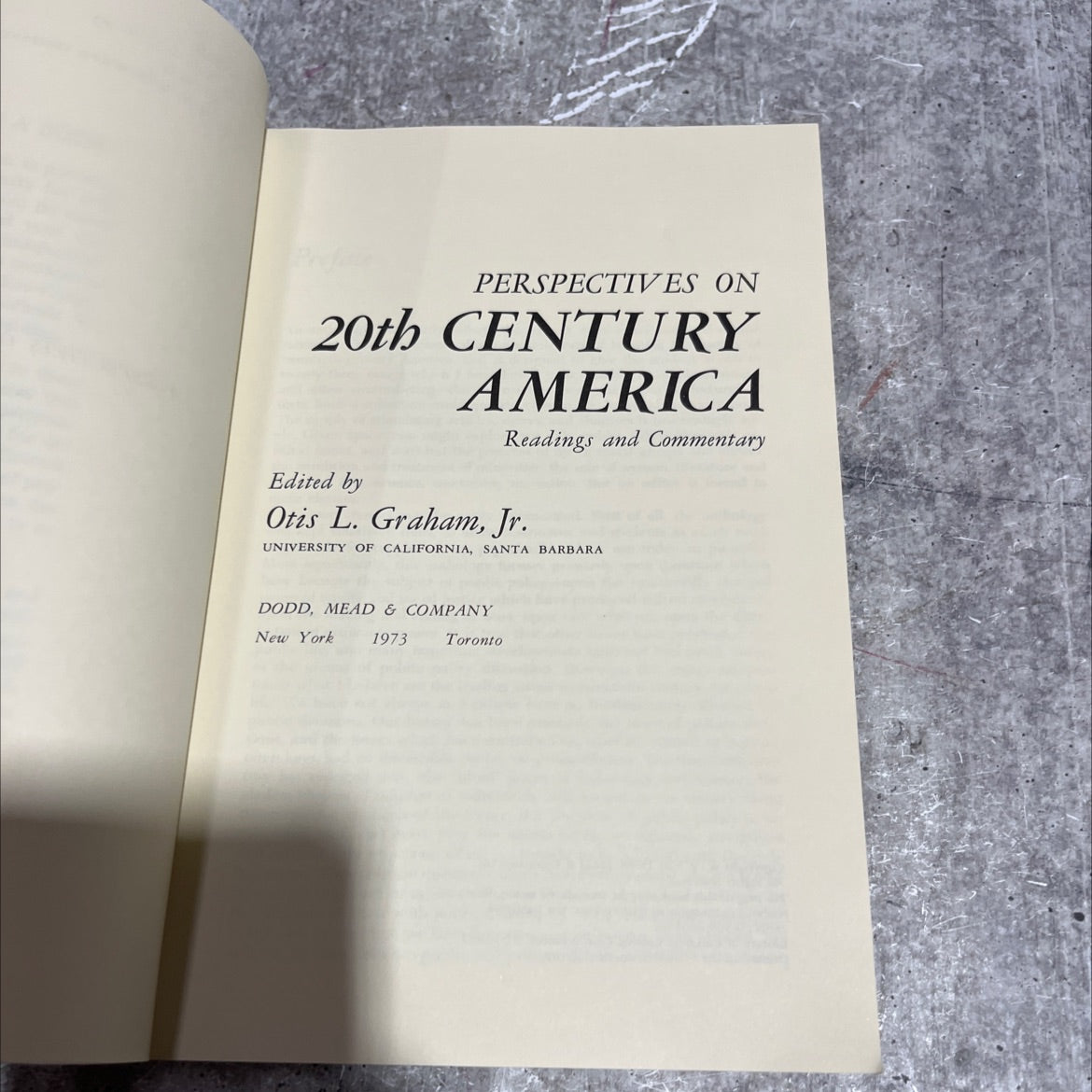 perspectives on 20th century america book, by otis l. graham, jr., 1973 Paperback image 2