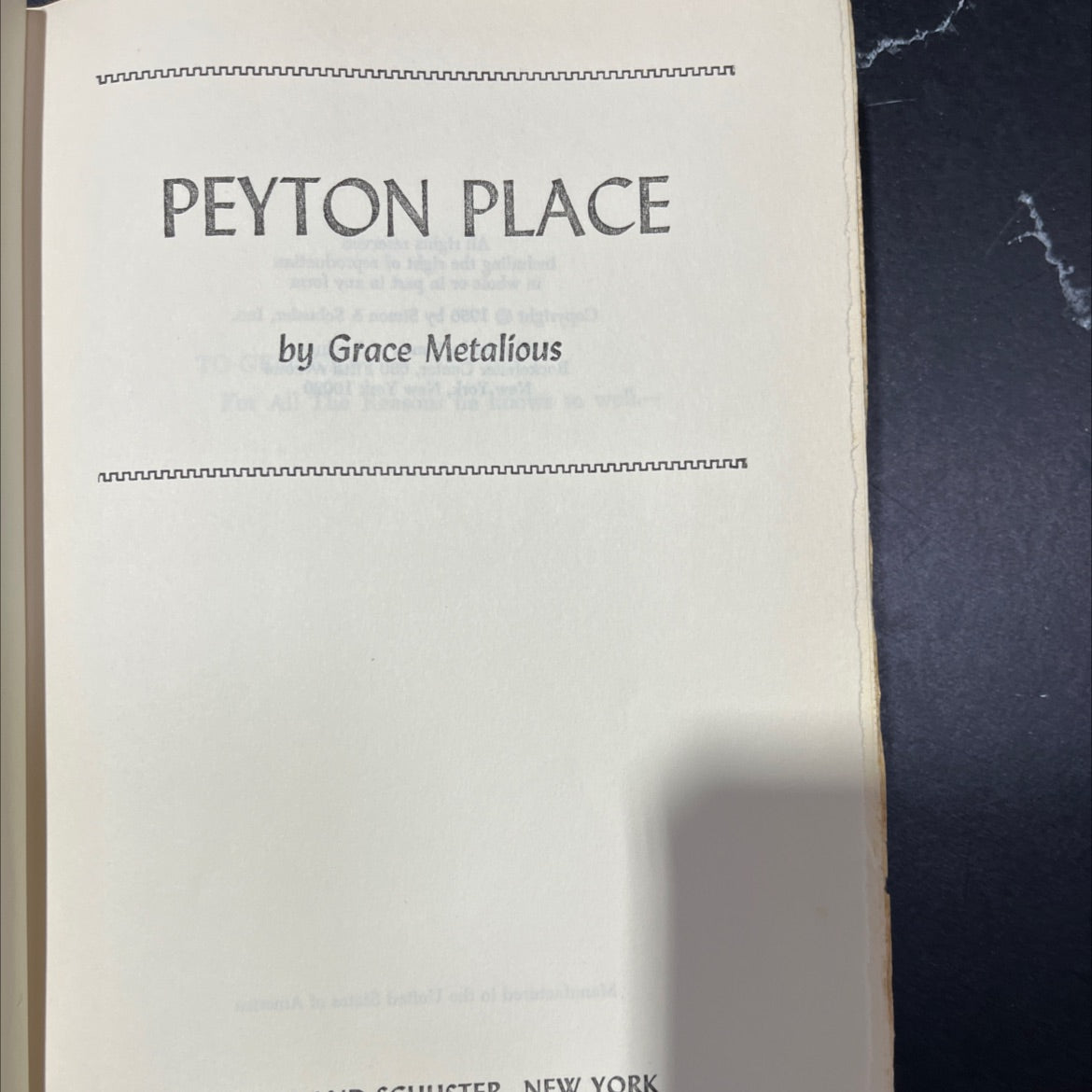 peyton place book, by grace metalious, 1956 Hardcover, Vintage image 2
