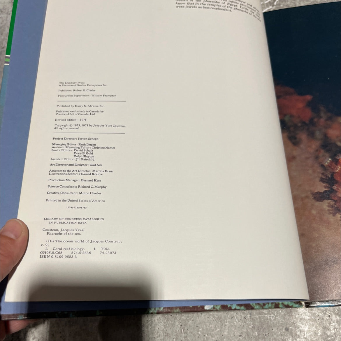 pharaohs of the sea book, by jacques-yves cousteau, 1975 Hardcover image 3