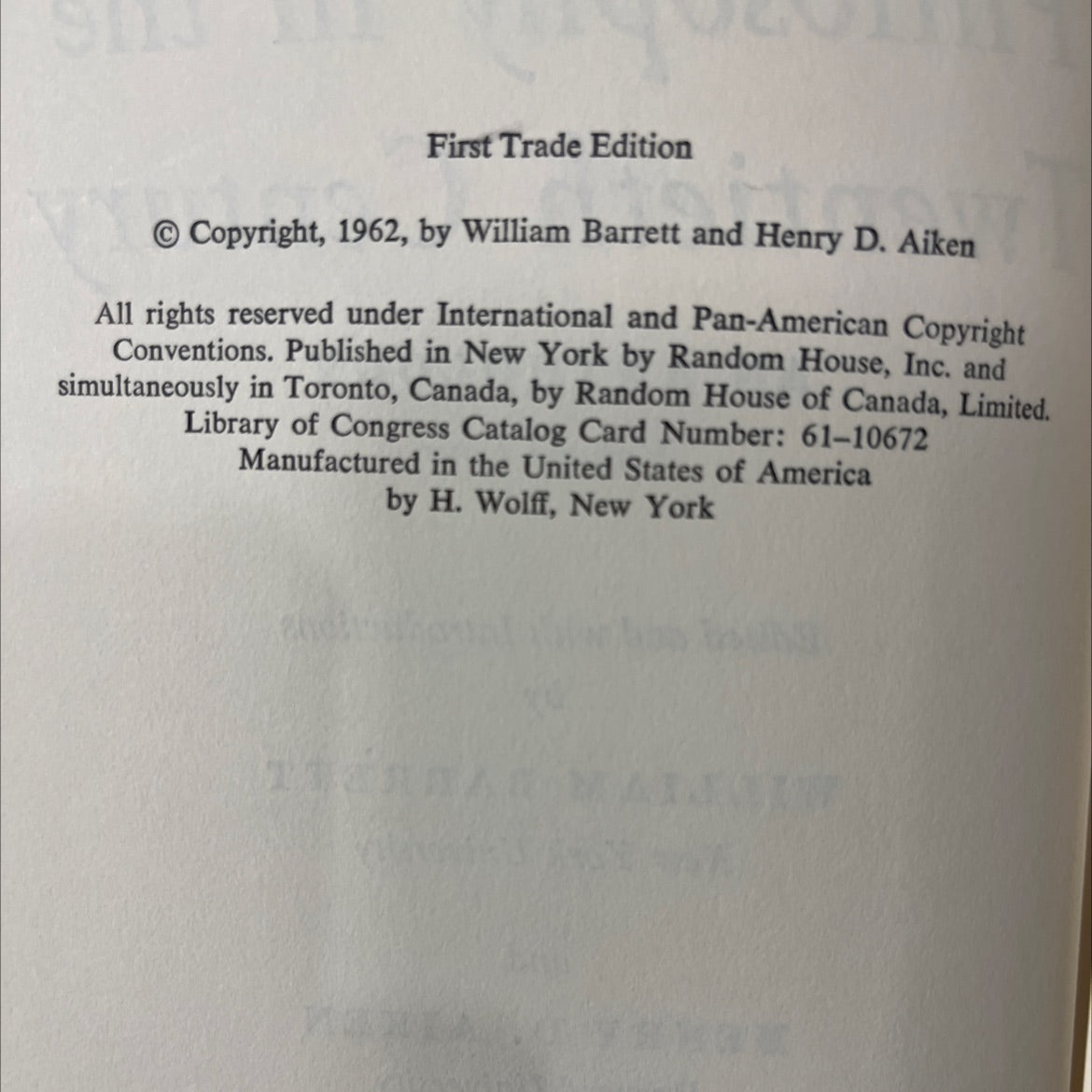 philosophy in the twentieth century an anthology volume four book, by william barrett, henry d. aiken, 1962 Hardcover image 3