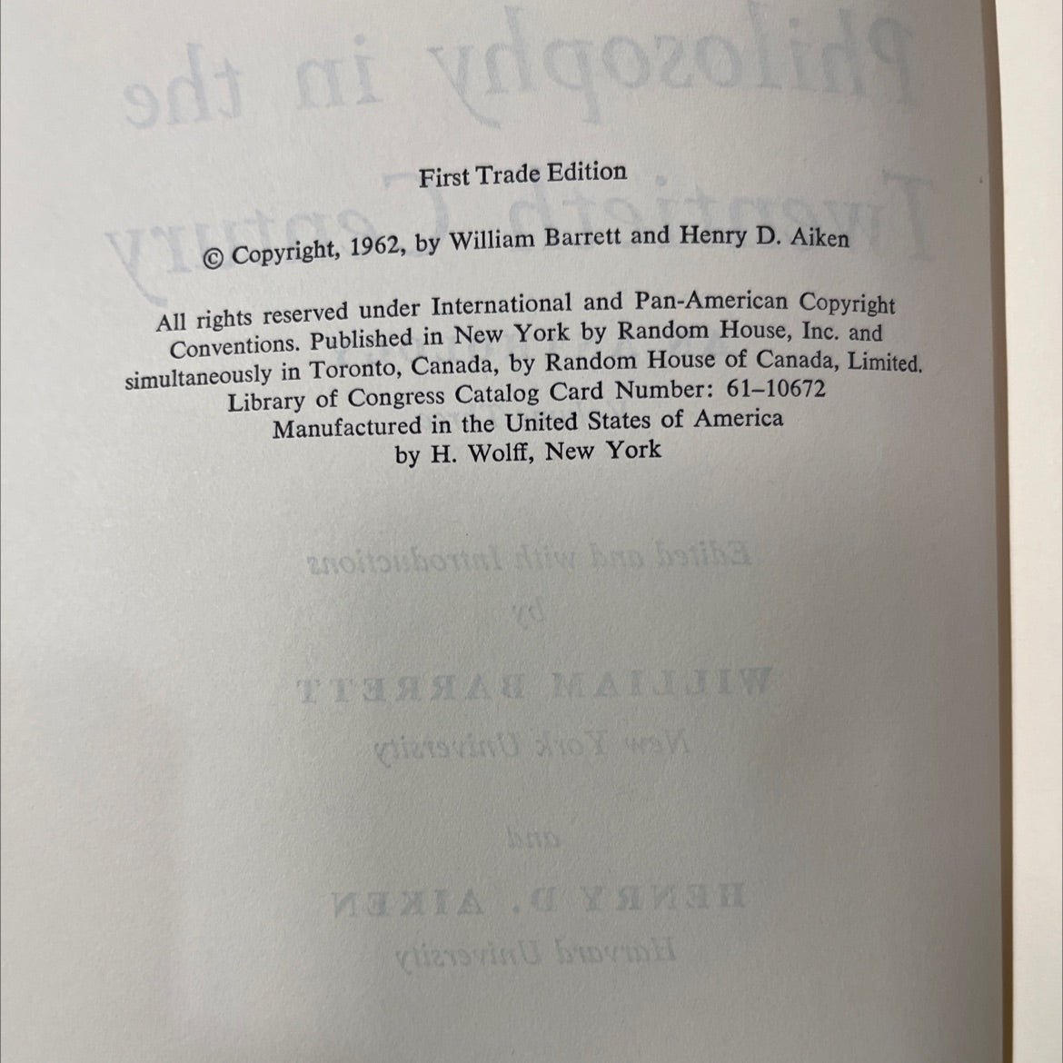 philosophy in the twentieth century st001-15 an anthology volume three a book, by william barrett and henry d. aiken, image 3
