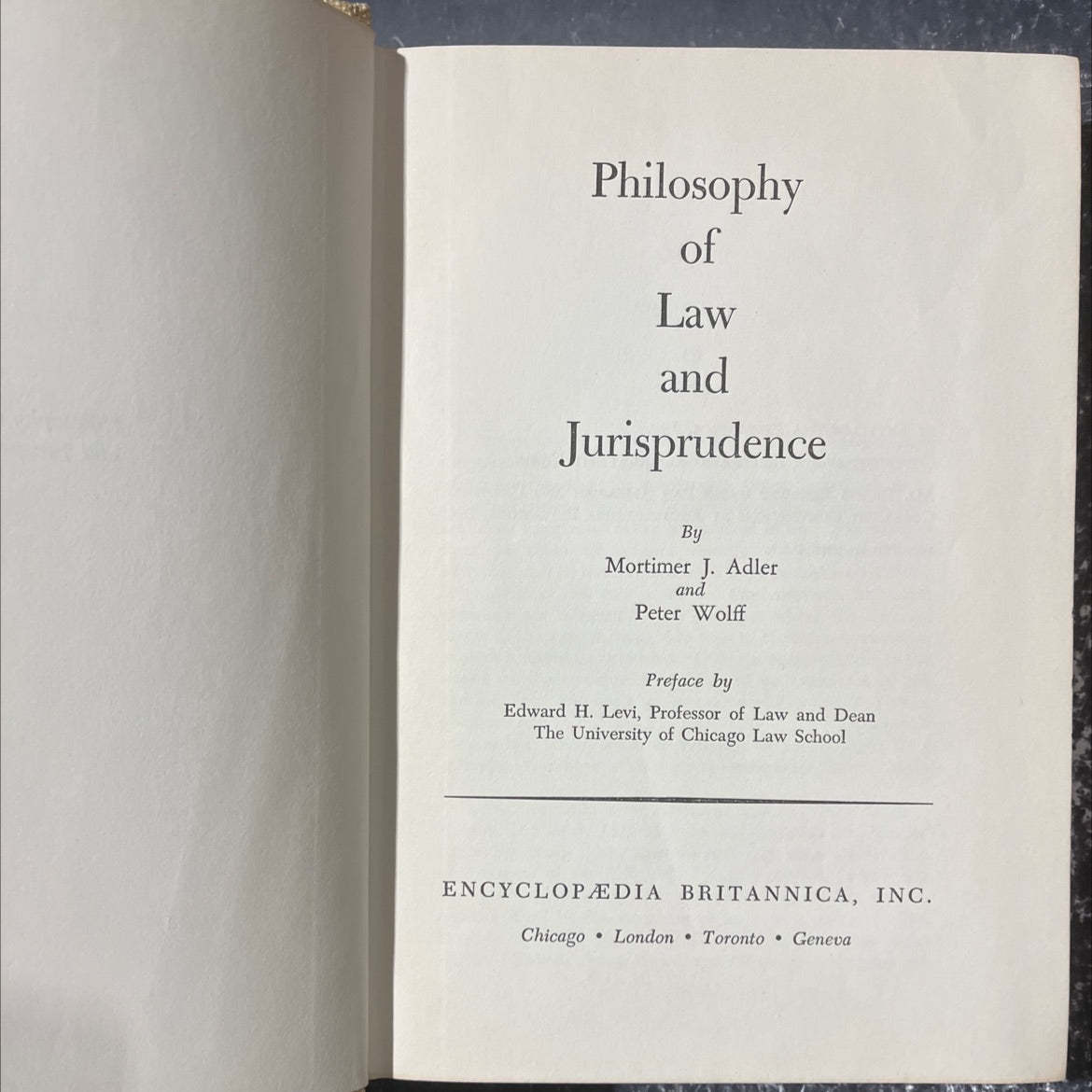 philosophy of law and jurisprudence book, by Mortimer J. Adler and Peter Wolff, 1961 Hardcover image 2