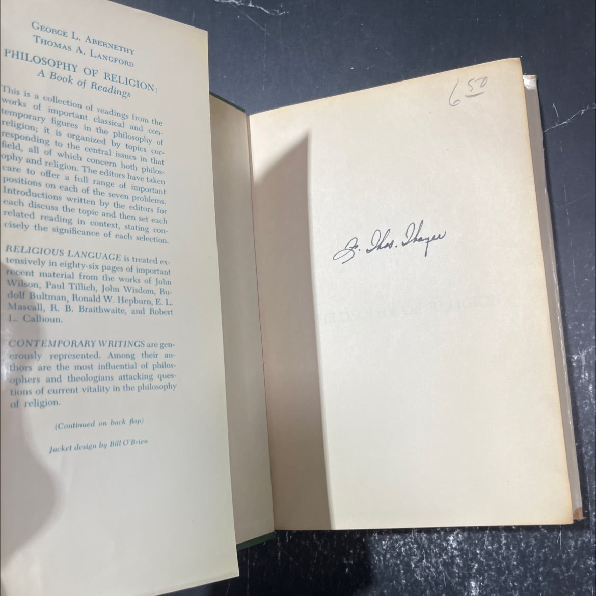 philosophy of religion a book of readings book, by george l. abernethy, thomas a. langford, 1962 Hardcover image 4