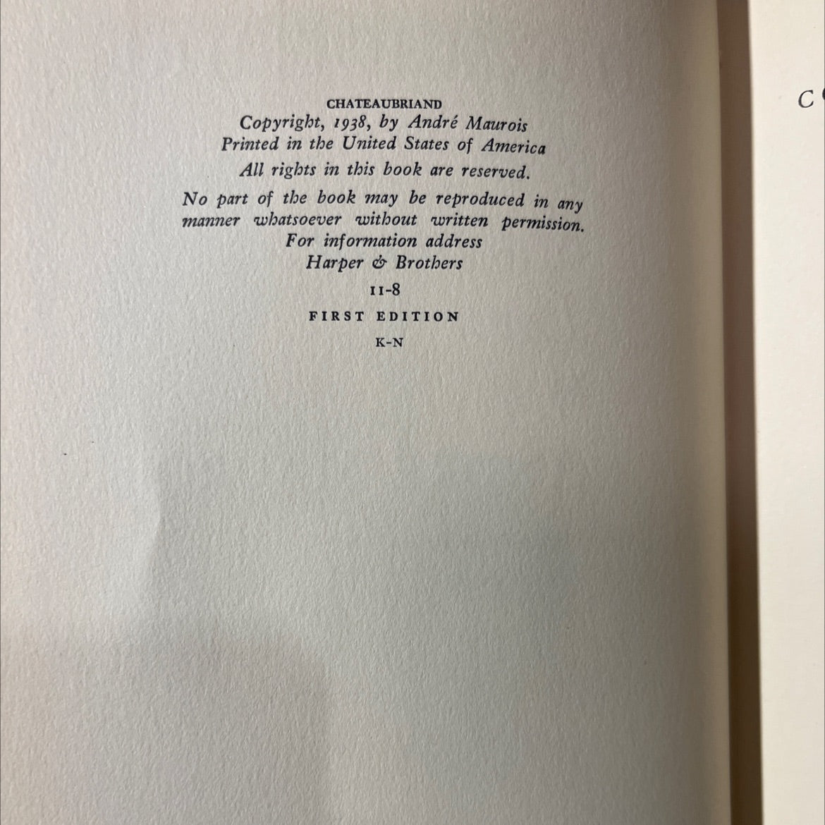 photo giraudon chateaubriand poet statesman lover book, by andré maurois, 1938 Hardcover image 3