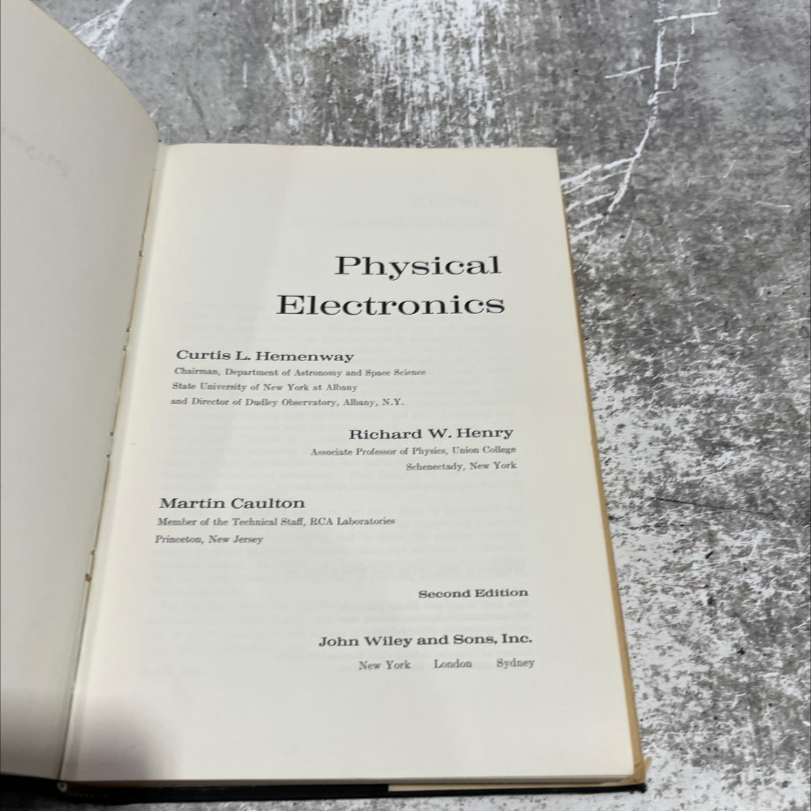 physical electronics book, by curtis l. hemenway, richard w. henry, martin caulton, 1967 Hardcover image 2