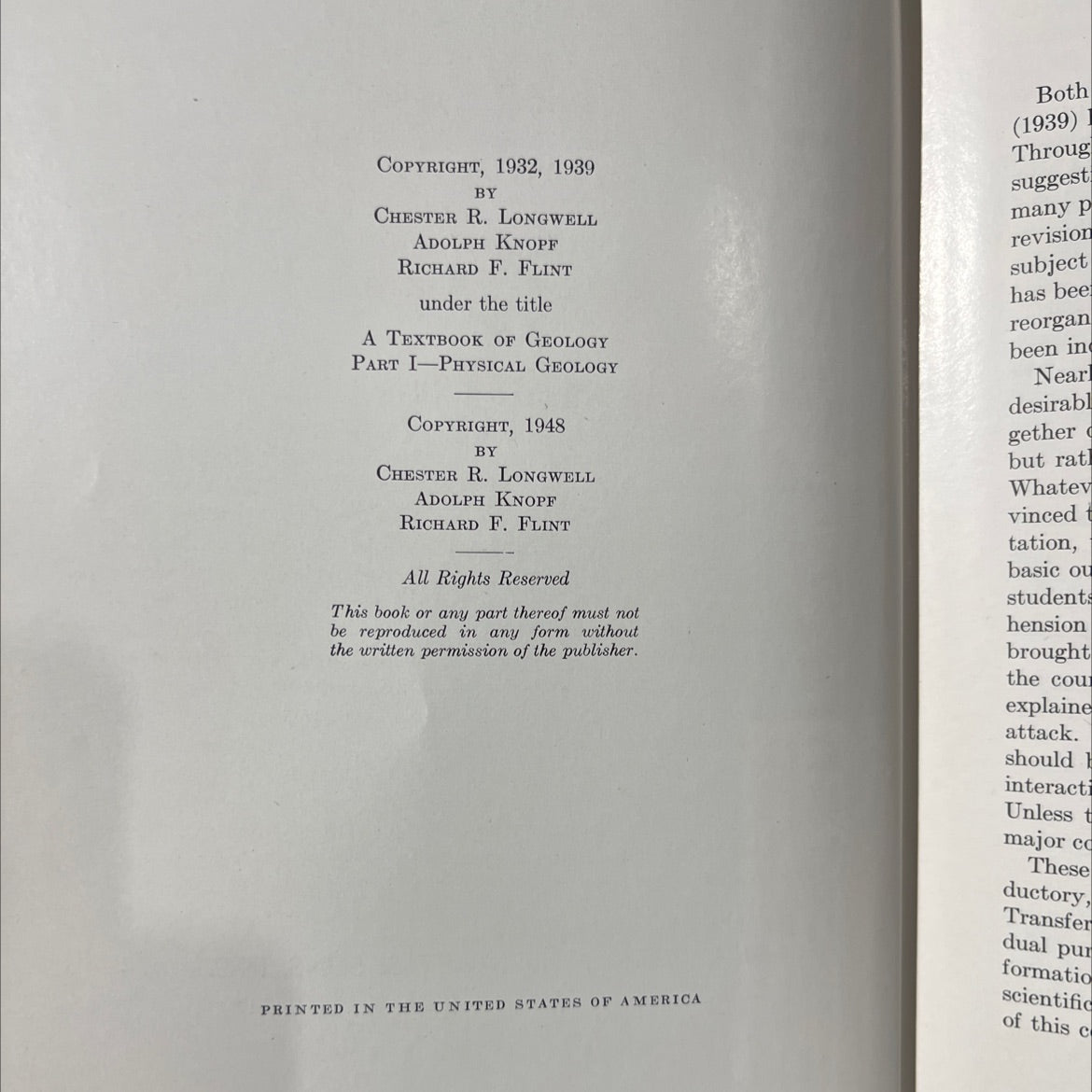 physical geology book, by chester r. longwell, adolph knopf, richard f. flint, 1948 Hardcover image 3