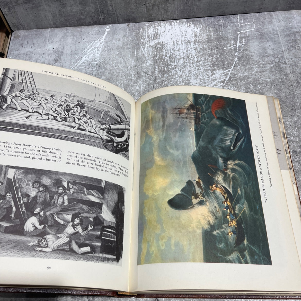 pictorial history of american ships on the high seas and inland waters book, by john and alice durant, 1953 Leather image 4
