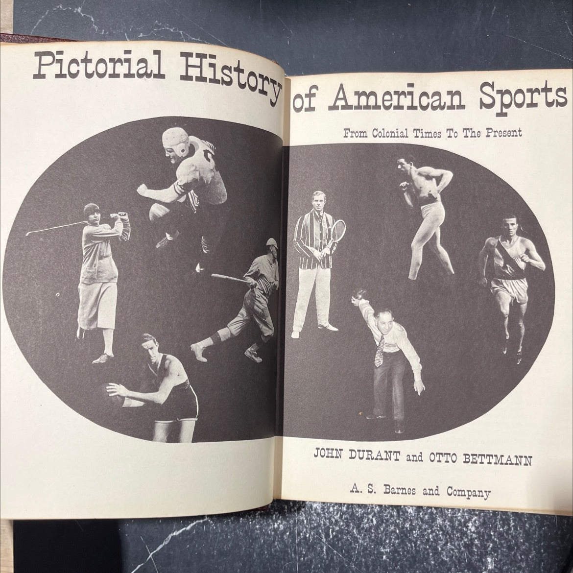 pictorial history of american sports from colonial times to the present book, by john durant and otto bettmann, 1952 image 2
