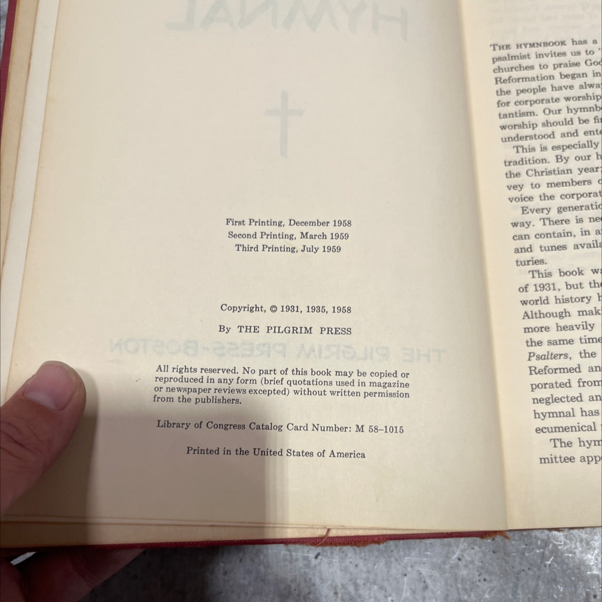 pilgrim hymnal book, by unknown, 1958 Hardcover image 3
