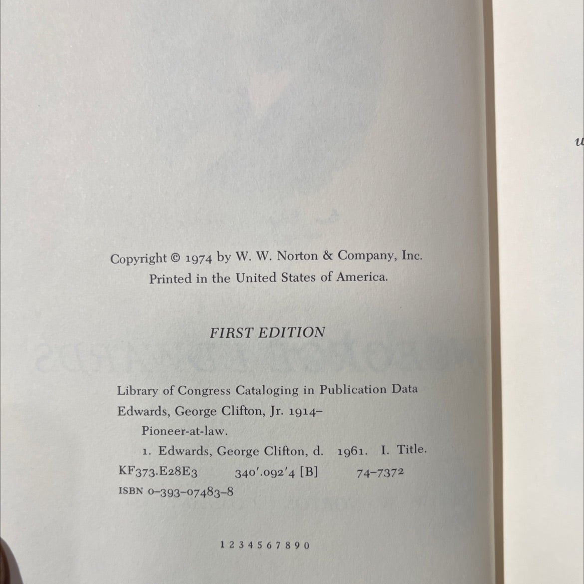 pioneer-at-law book, by george edwards, 1974 Hardcover image 3