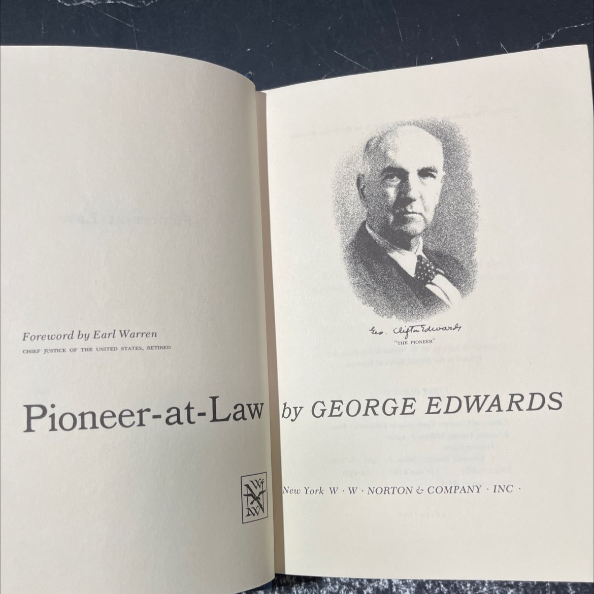 pioneer-at-law book, by george edwards, 1974 Hardcover image 2