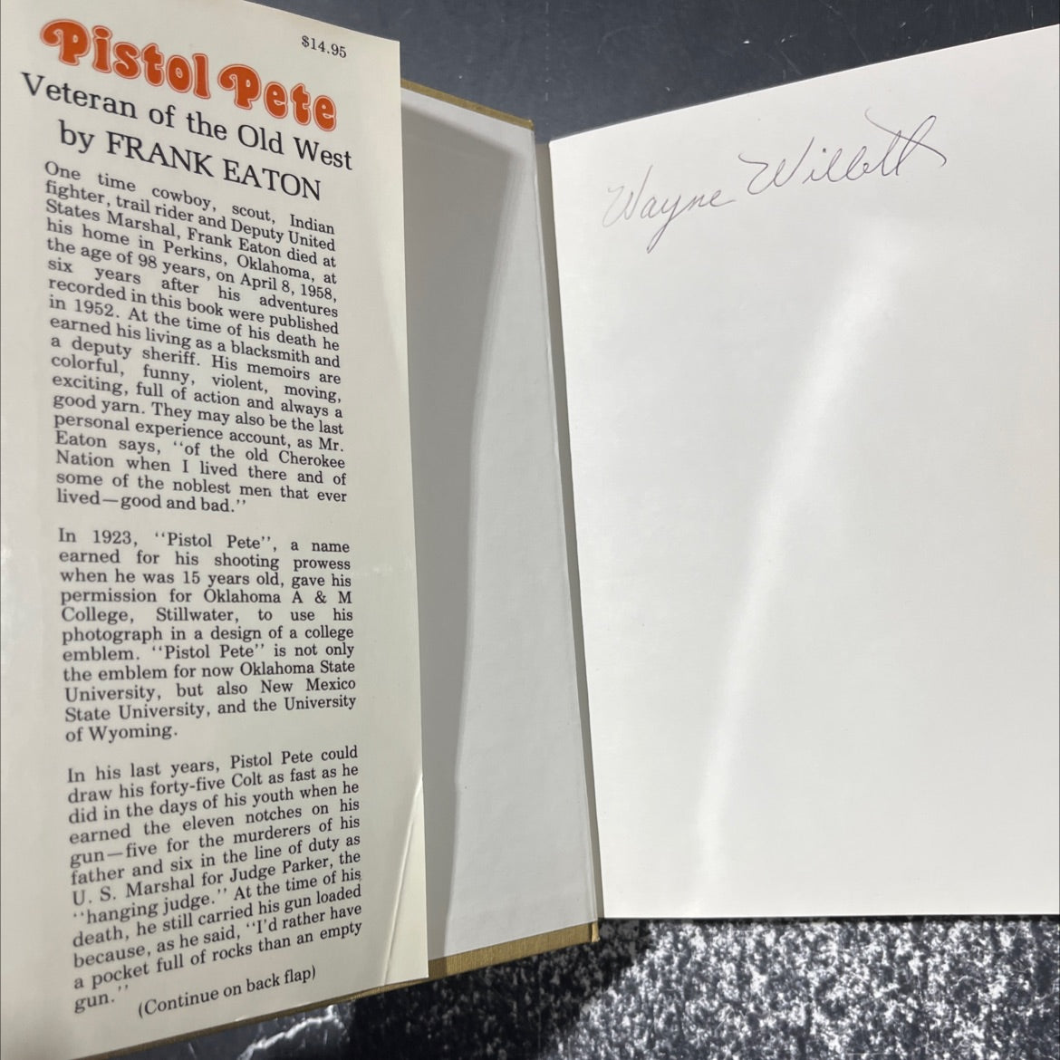 pistol pete veteran of the old west book, by frank eaton, 1985 Hardcover image 4