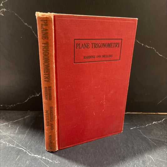 plane trigonometry book, by rick harles brenke, 1937 Hardcover image 1