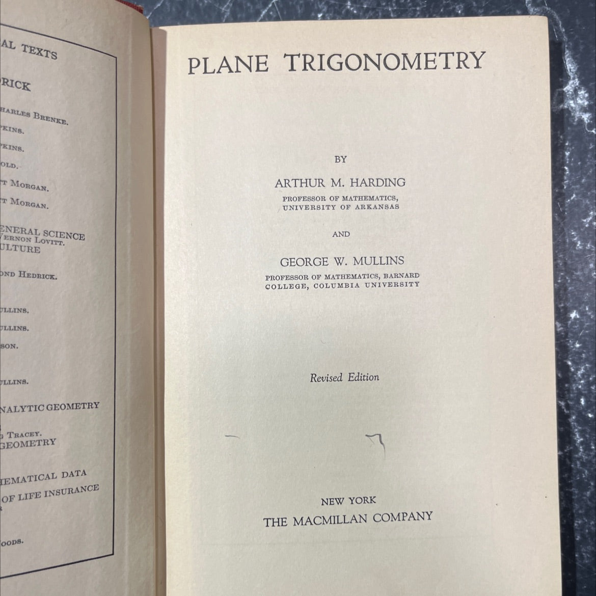 plane trigonometry book, by rick harles brenke, 1937 Hardcover image 2