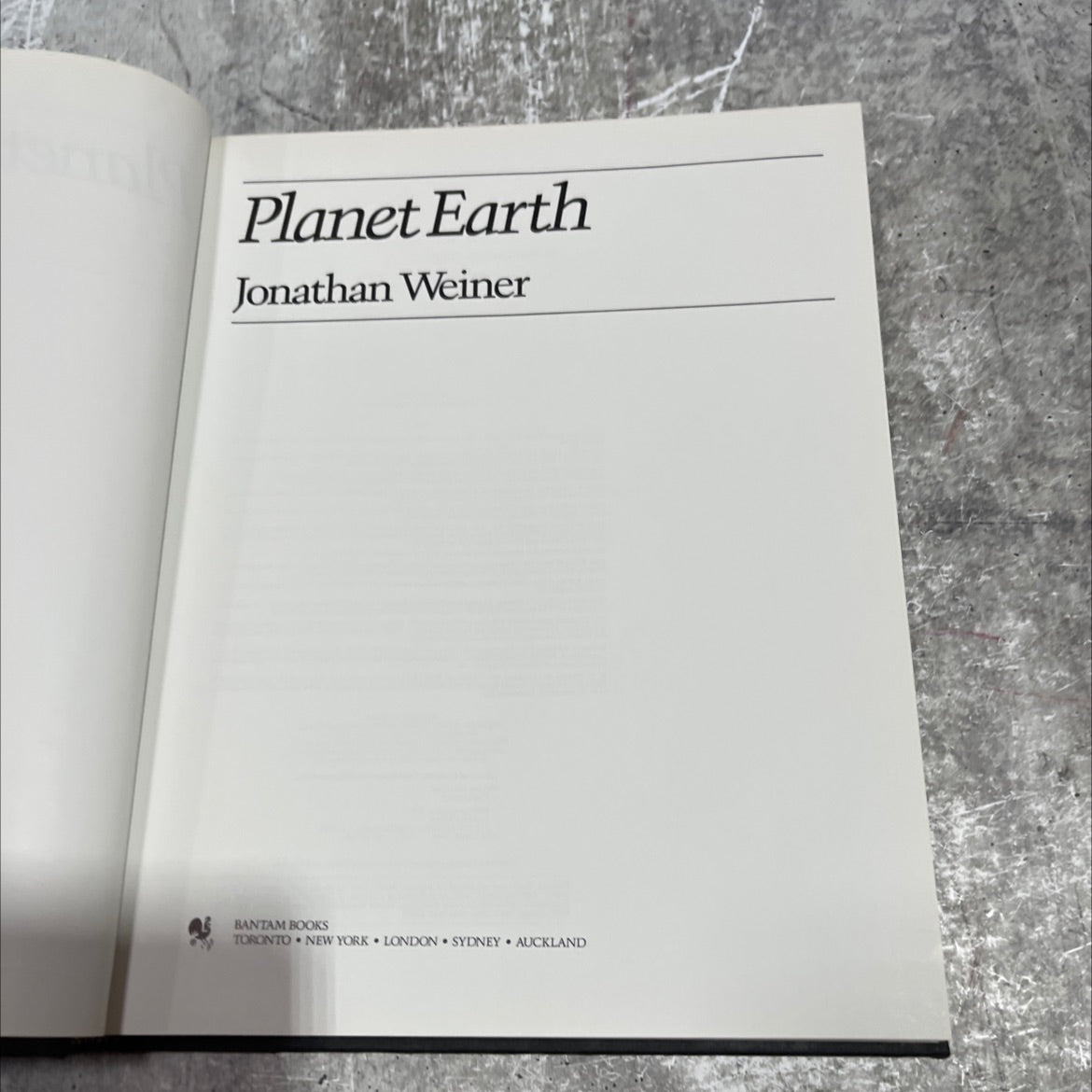 planet earth book, by jonathan weiner, 1986 Hardcover image 2