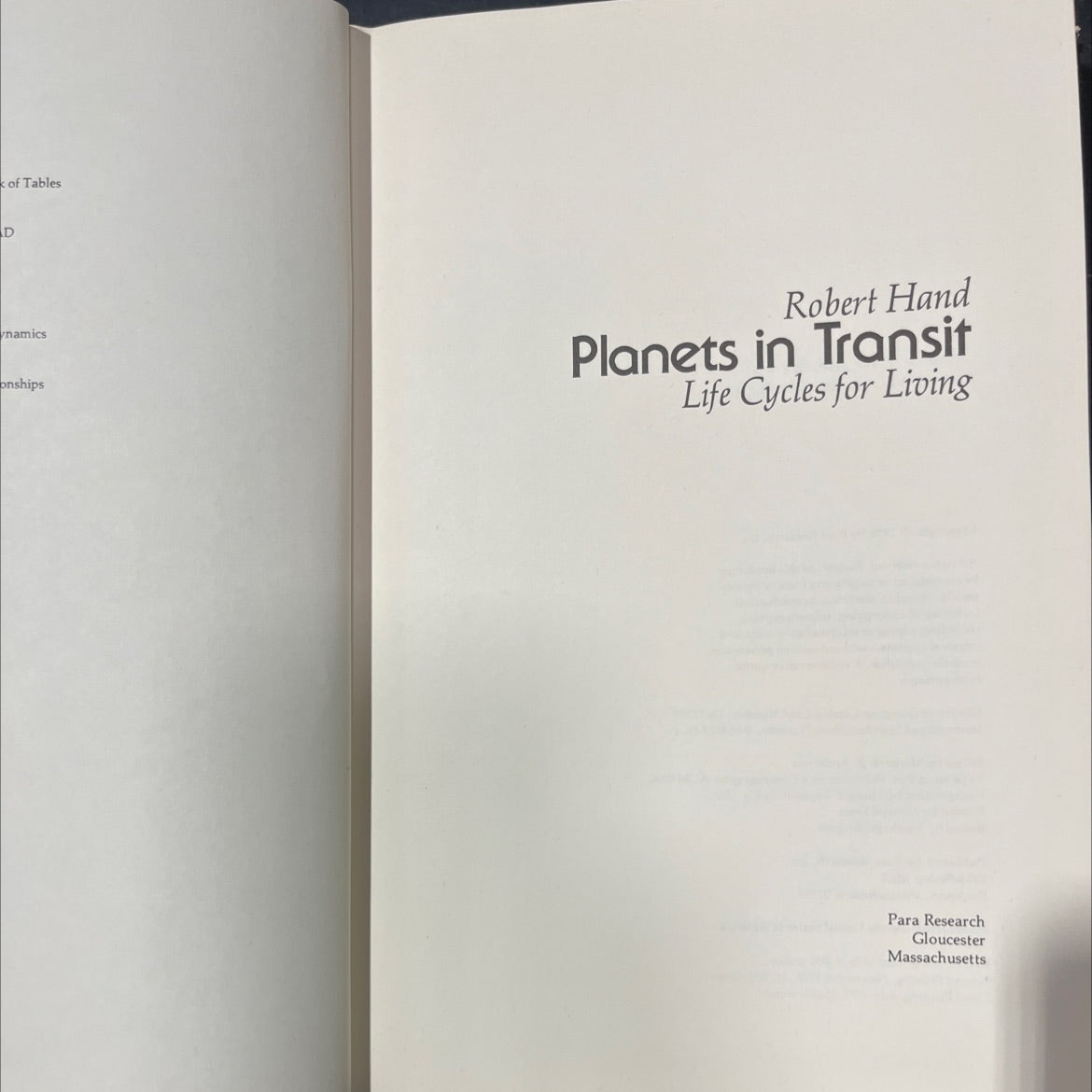 planets in transit book, by Robert Hand, 1976 Hardcover image 2