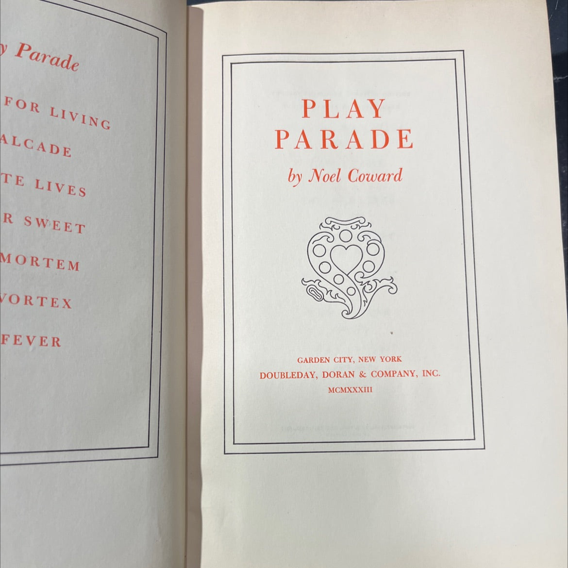play parade book, by noel coward, 1933 Hardcover image 2