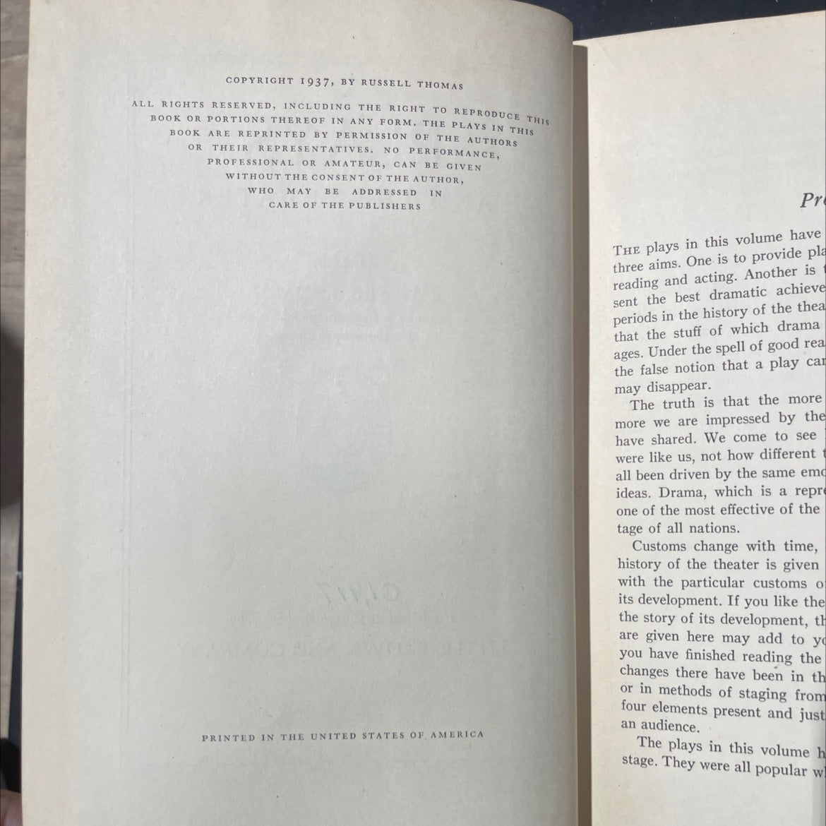 plays and the theater book, by russell thomas, 1937 Hardcover image 3