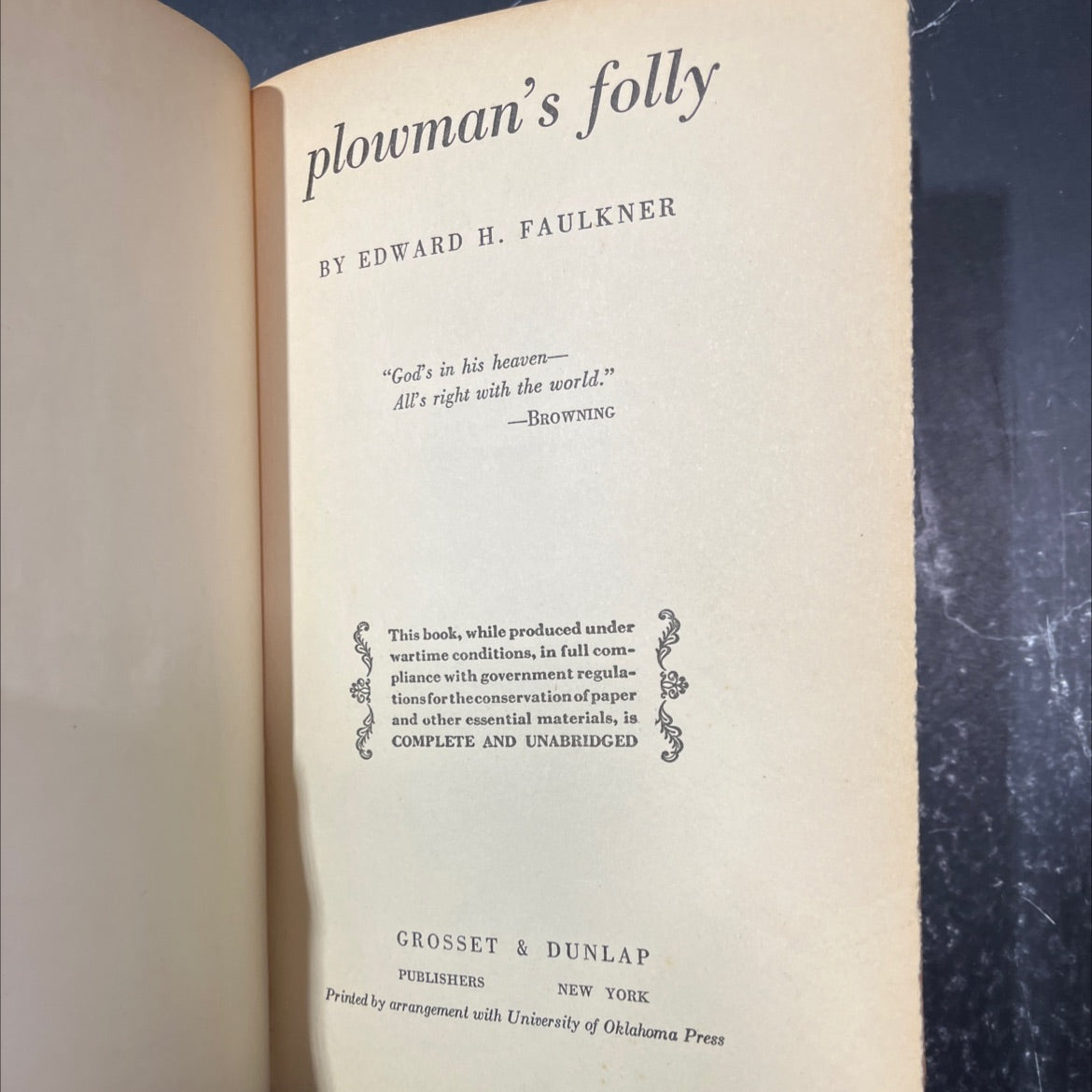plowman's folly book, by edward h. faulkner, 1943 Hardcover image 2