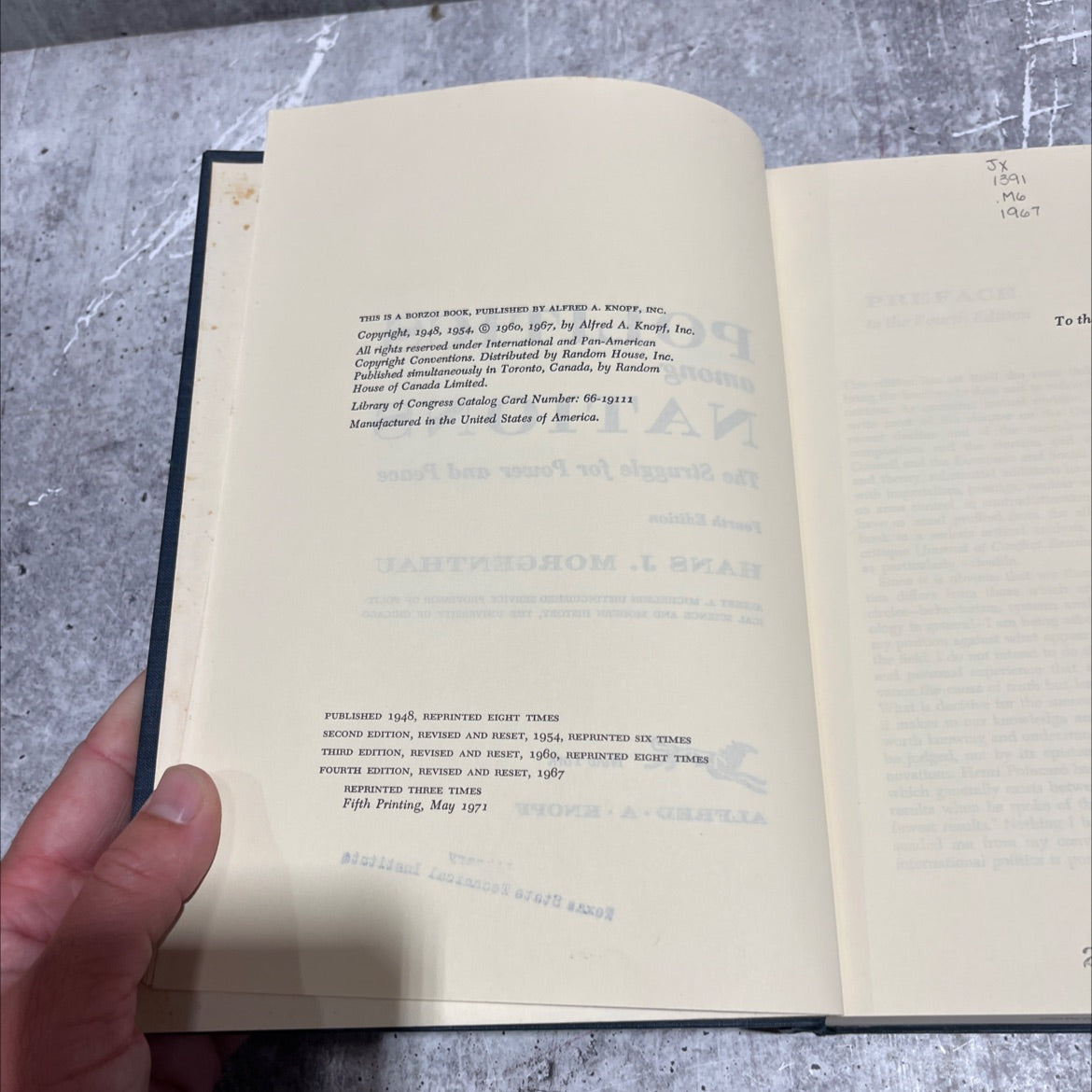 politics among nations the struggle for power and peace book, by hans j. morgenthau, 1967 Hardcover image 3