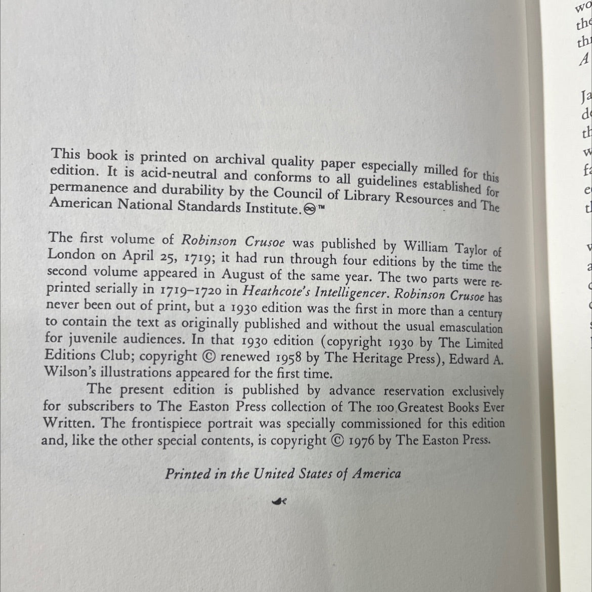 poor crusoe the life & strange surprising adventures of robinson crusoe of york, mariner book, by Daniel Defoe, 1976 image 3