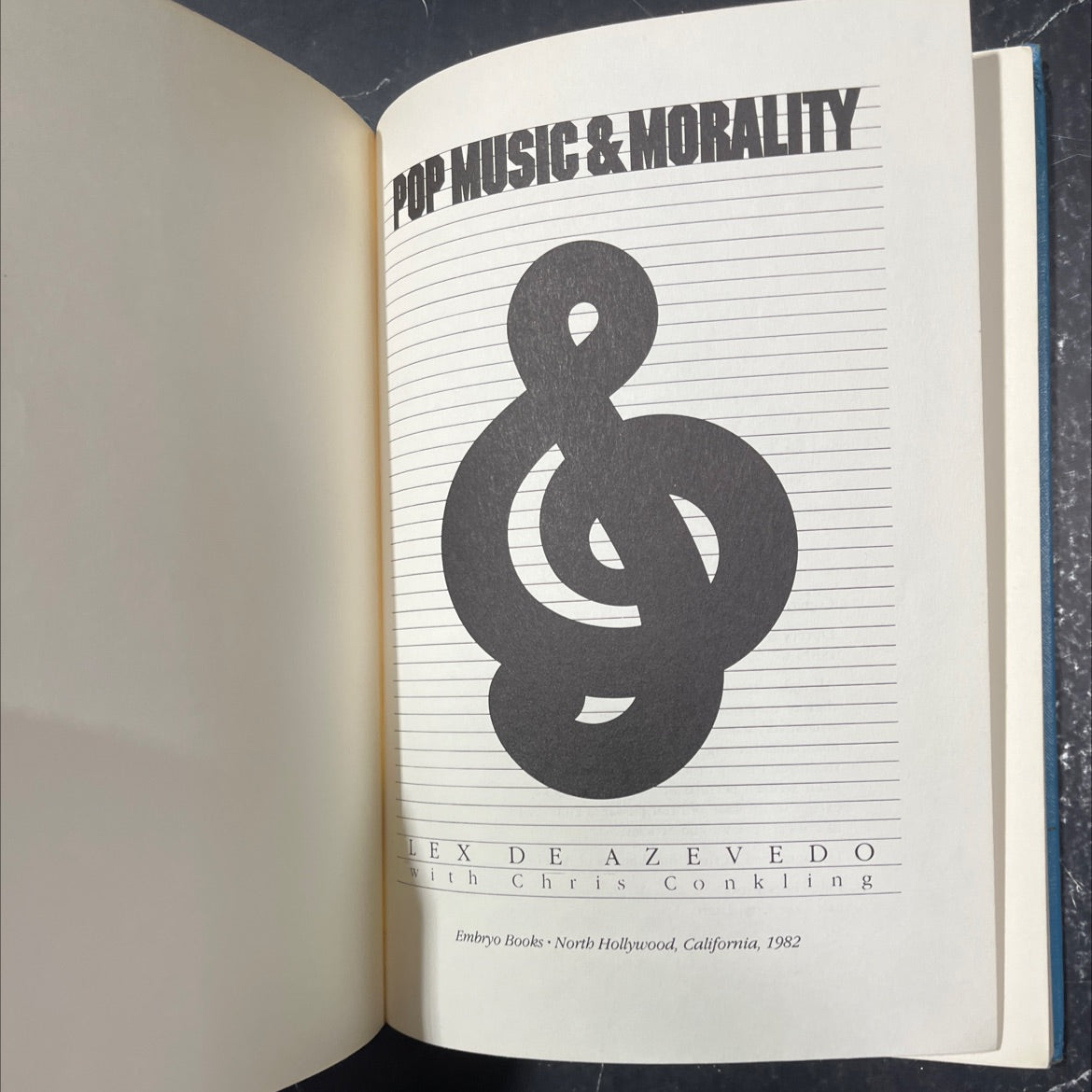 pop music & morality book, by lex d e a z with chris ev edo, 1982 Hardcover image 2
