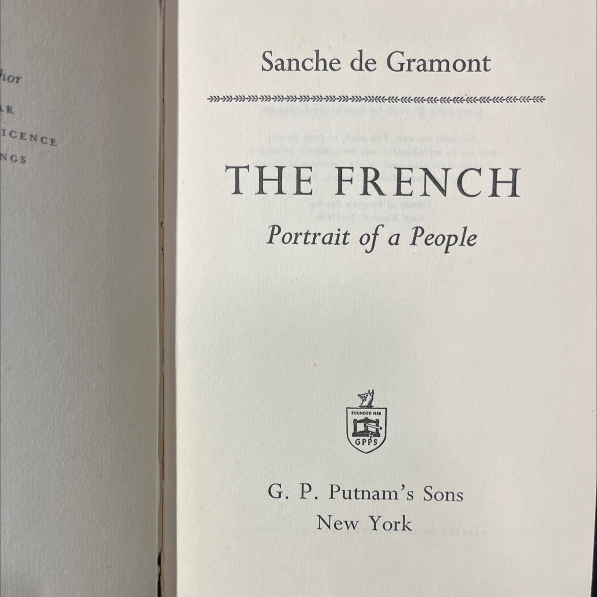 portrait of a people book, by sanche de gramont, 1969 Hardcover image 2