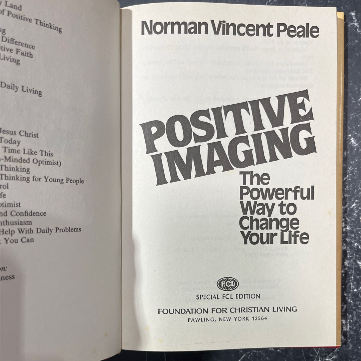 positive imaging book, by Norman Vincent Peale, 1982 Hardcover image 2