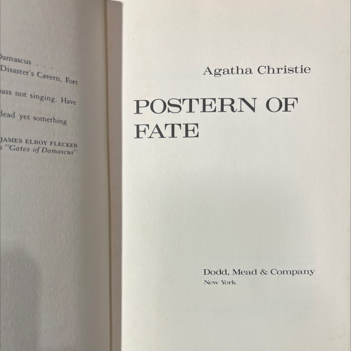 postern of fate book, by agatha christie, 1973 Hardcover image 2