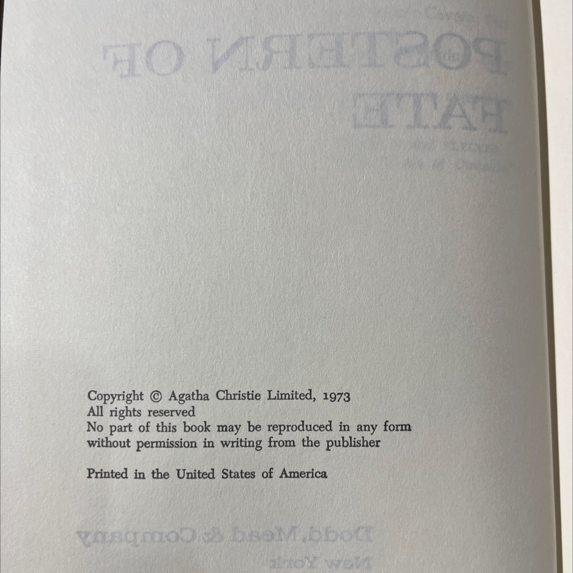 postern of fate book, by agatha christie, 1973 Hardcover image 3